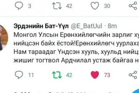 Э.Бат-Үүл: Ерөнхийлөгч уурлахаараа НАМ ТАРААДАГ хуульд нийцээгүй жишиг тогтвол АРДЧИЛАЛ устаж байгаа нь тэр
