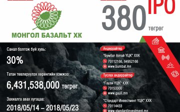 Монгол Базальт компанийн Гадаад урт хугацаат хөрөнгө оруулагчид бусадтай адил хувиарлалтанд оролцоно 