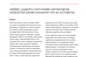 Чөлөөт, шударга сонгуулийн зарчмуудтай холбоотой зарим анхаарал татсан асуудал - МОНГОЛ УЛСЫН ИХ ХУРЛЫН СОНГУУЛЬ 2024