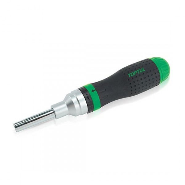 High-Torque Ratchet Screwdriver Handle with Storage | Toptul FTED1421