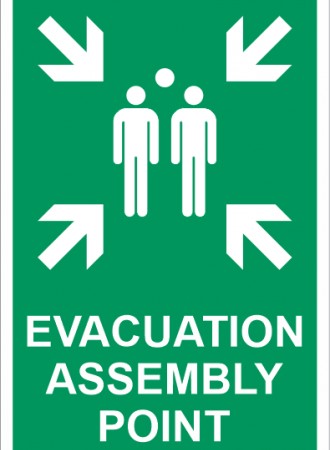 Evacuation assembly point sign