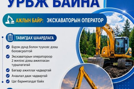 ЭЭЛТТЭЙ АЖЛЫН БАЙР ЗАРЛАГДЛАА.