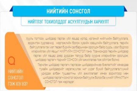 “НИЙТИЙН СОНСГОЛ”-ын тухай нийтлэг тохиолддог асуултуудын хариулт
