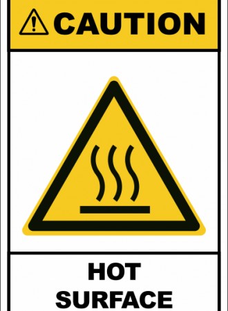 Hot surface sign