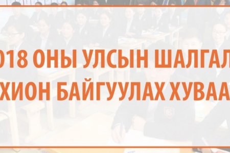 2018 оны УЛСЫН ШАЛГАЛТ зохион байгуулах хуваарийг танилцууллаа