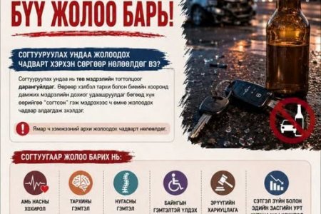 Согтуугаар жолооны ард бүү суу