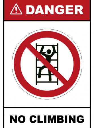 No climbing sign 