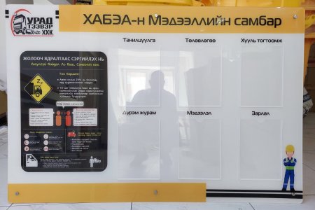 Тусгай захиалгын 120х90см хэмжээтэй ХАБЭА-н мэдээллийн самбар