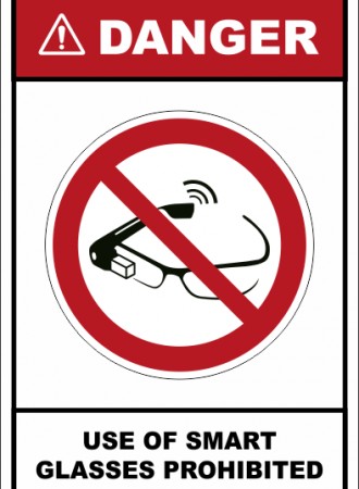 Use of smart glasses prohibited sign