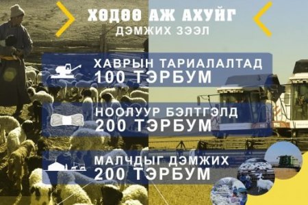 Хөдөө аж ахуйг дэмжихэд 30.8 тэрбум төгрөгийн зээл олгоод байна