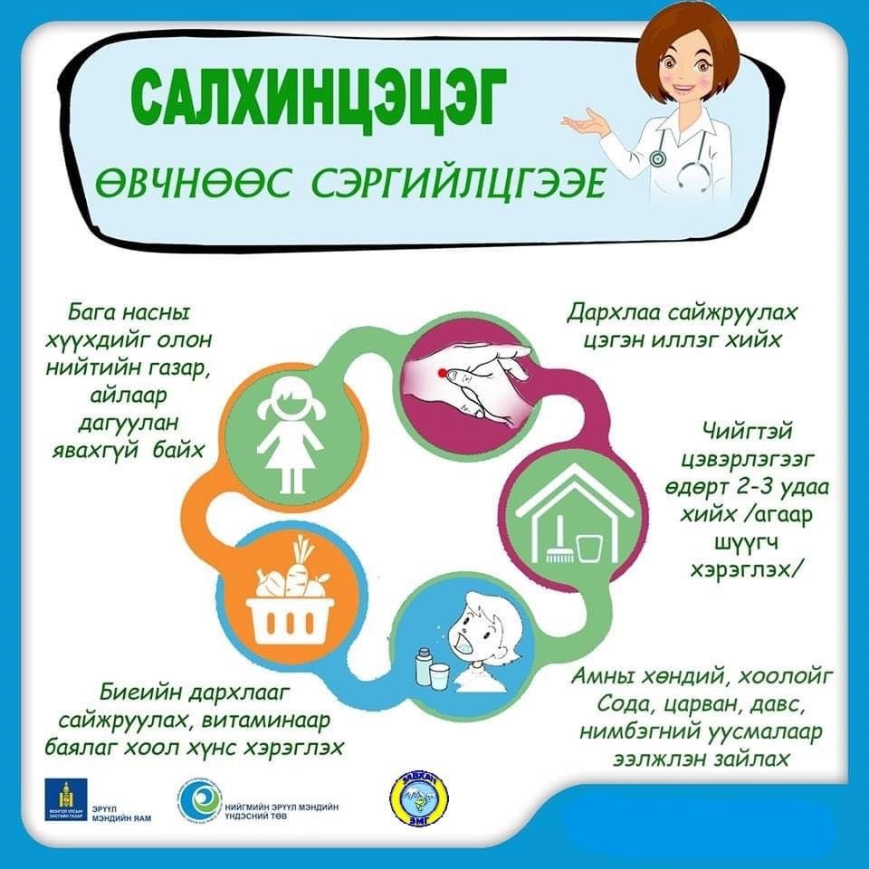 Салхинцэцэг өвчнөөс сэргийлцгээе. | Говь алтай аймгийн Эрүүл мэндийн газар