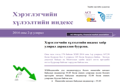 Хэрэглэгчийн хүлээлтийн индекс 2014 оны 2-р улирал
