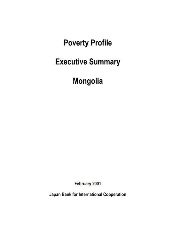 Poverty profile executive summary Mongolia