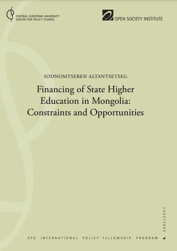 Financing of State Higher Education in Mongolia: Constraints and Opportunities