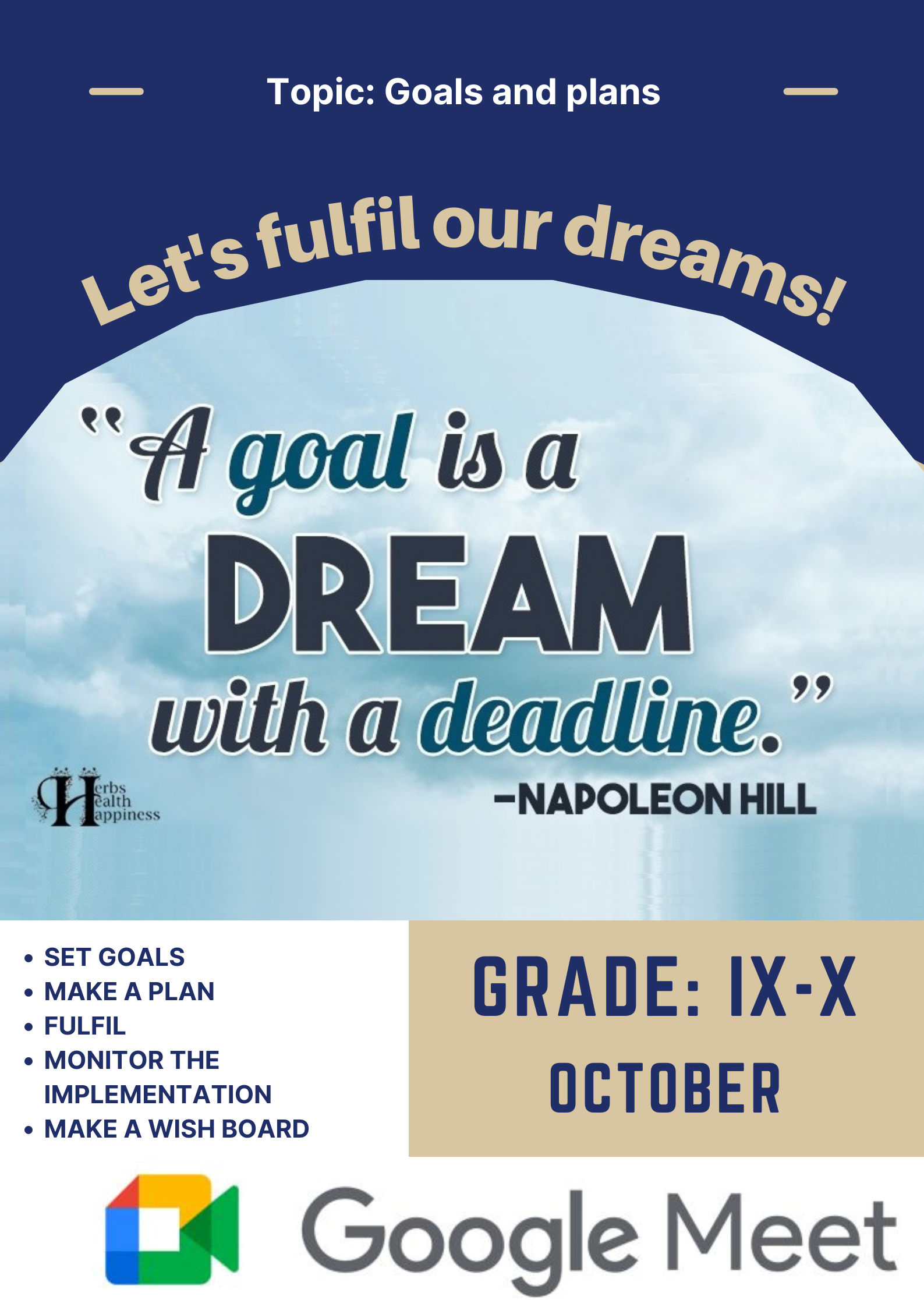 October: Goals and plans