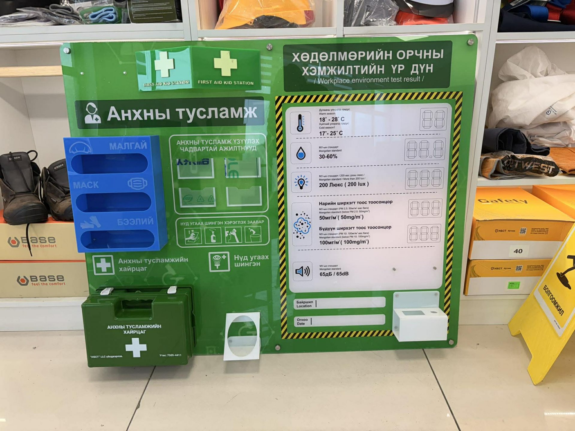 Анхны тусламжийн булан, Хөдөлмөрийн орчны хэмжилтийн үр дүн шинэ загвар