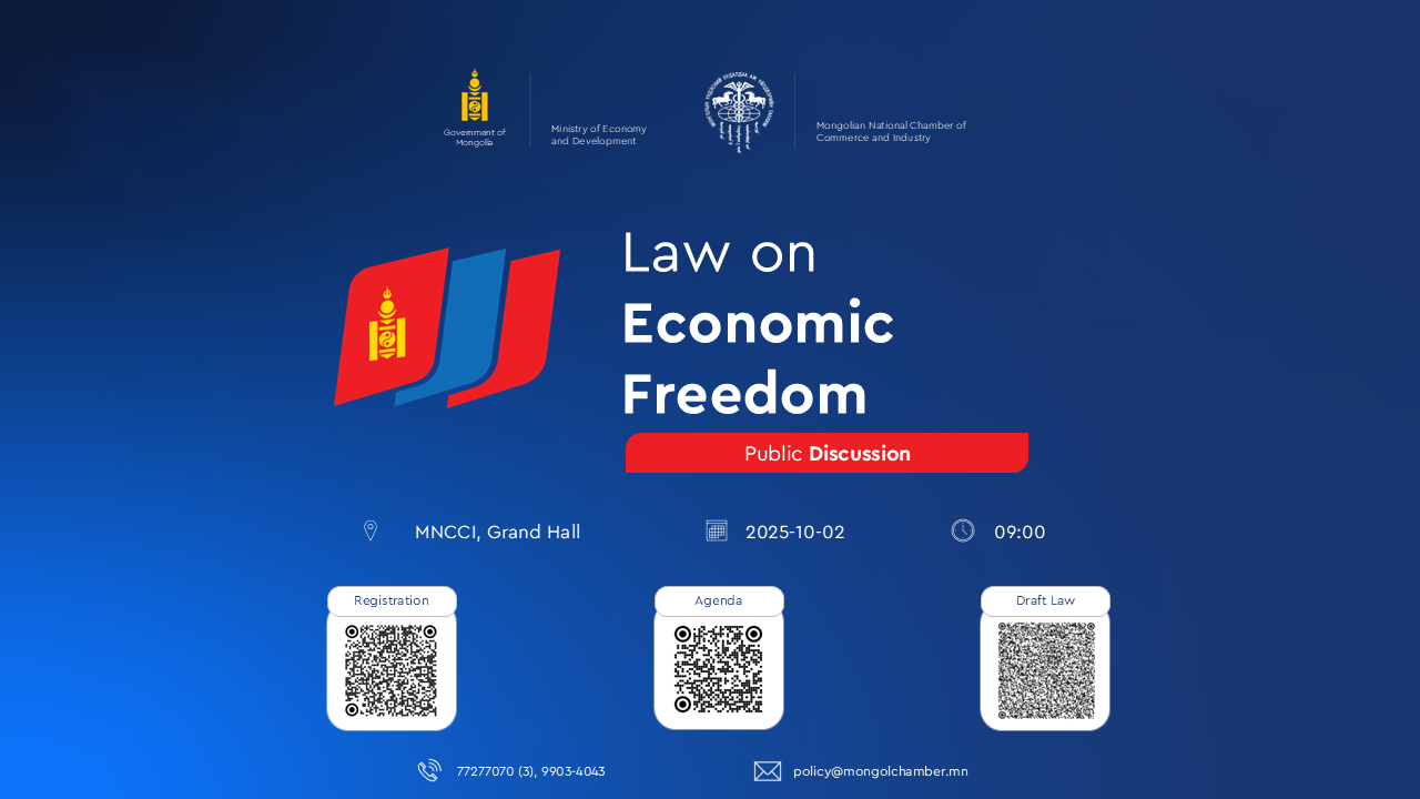 Public Discussion on the Draft Primary Law on Economic Freedom