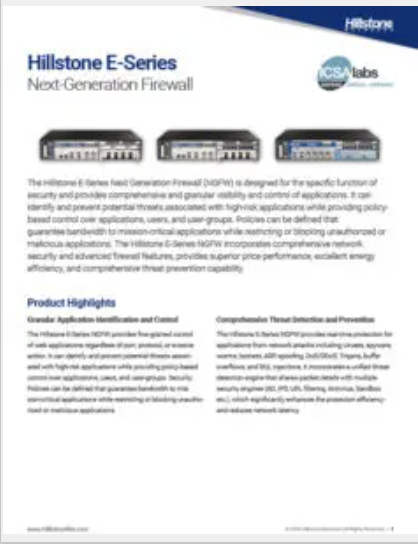 Hillstone E-Series Next-Generation Firewall