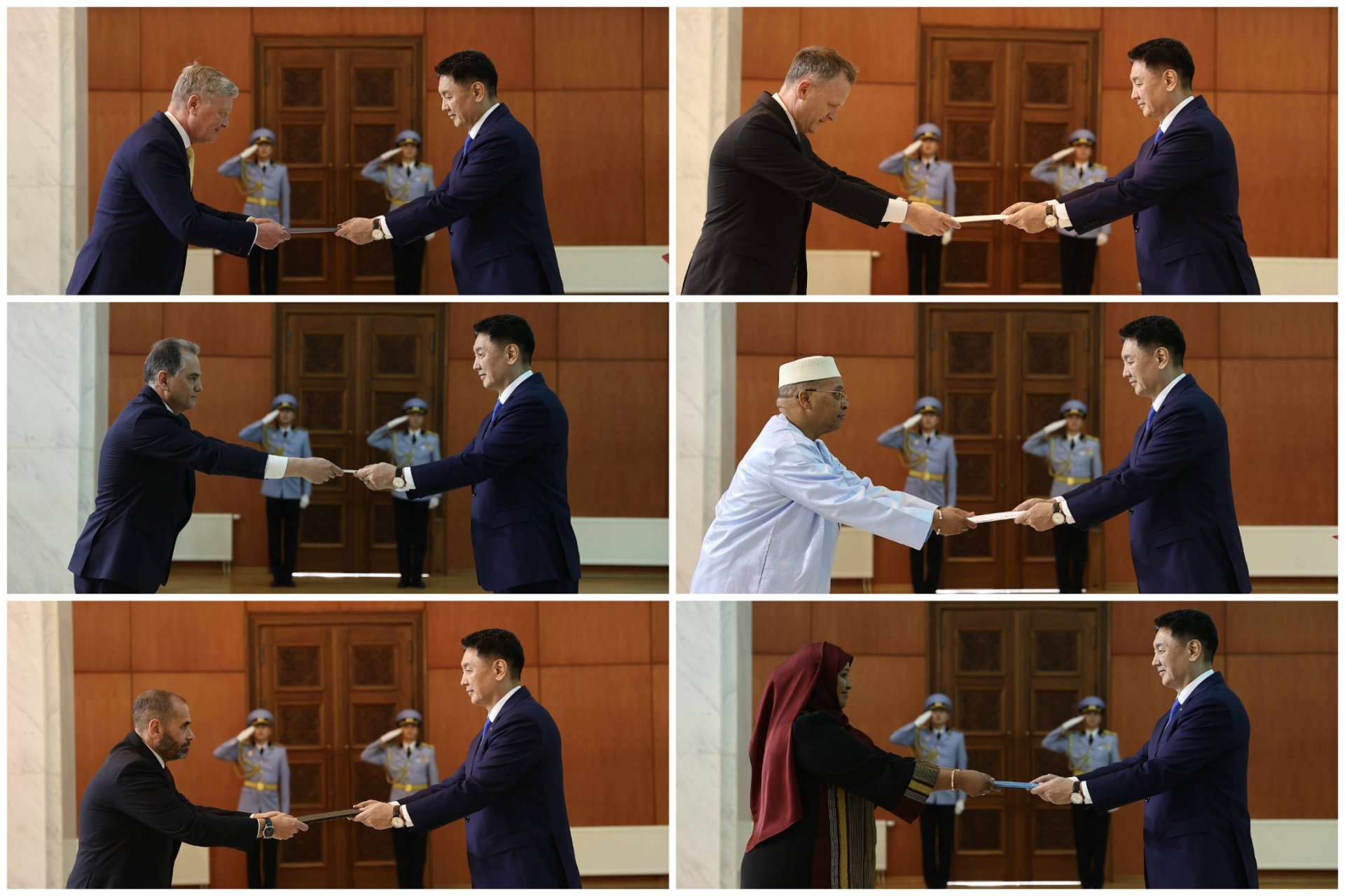 Монгол Улсад хавсран суух Элчин сайд нар Итгэмжлэх жуух бичгээ өргөн барилаа