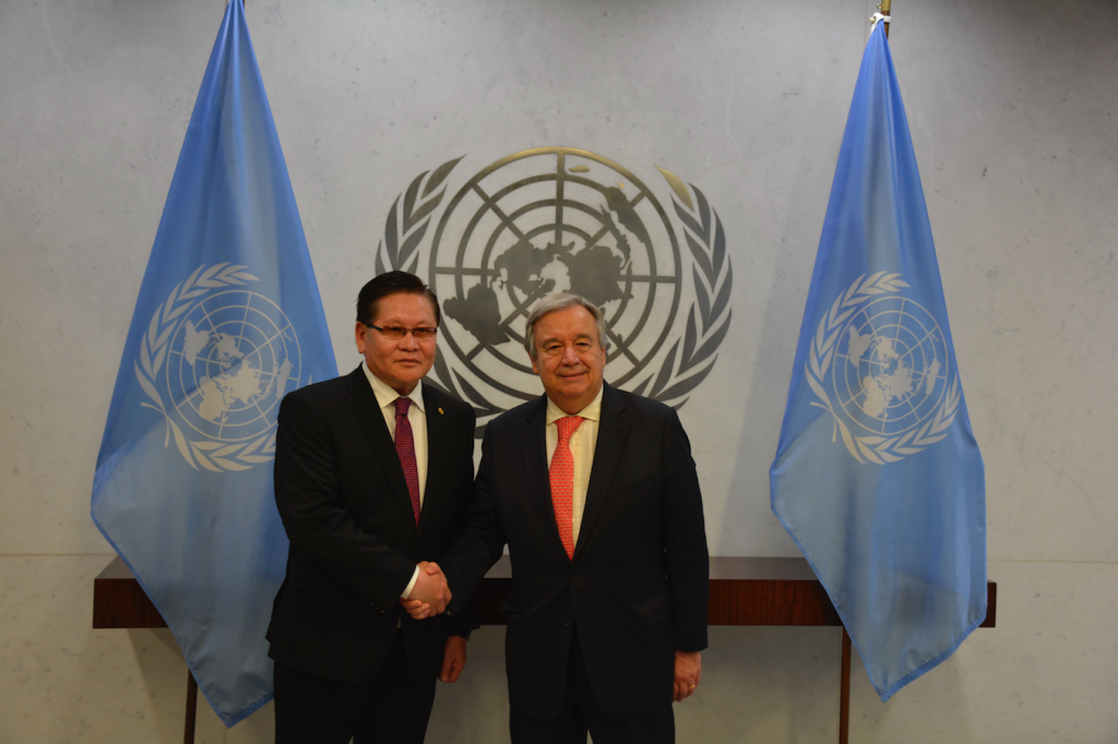 Шадар сайд Ө.Энхтүвшин НҮБ-ын ерөнхий нарийн бичгийн дарга А.Гутеррестэй уулзав 