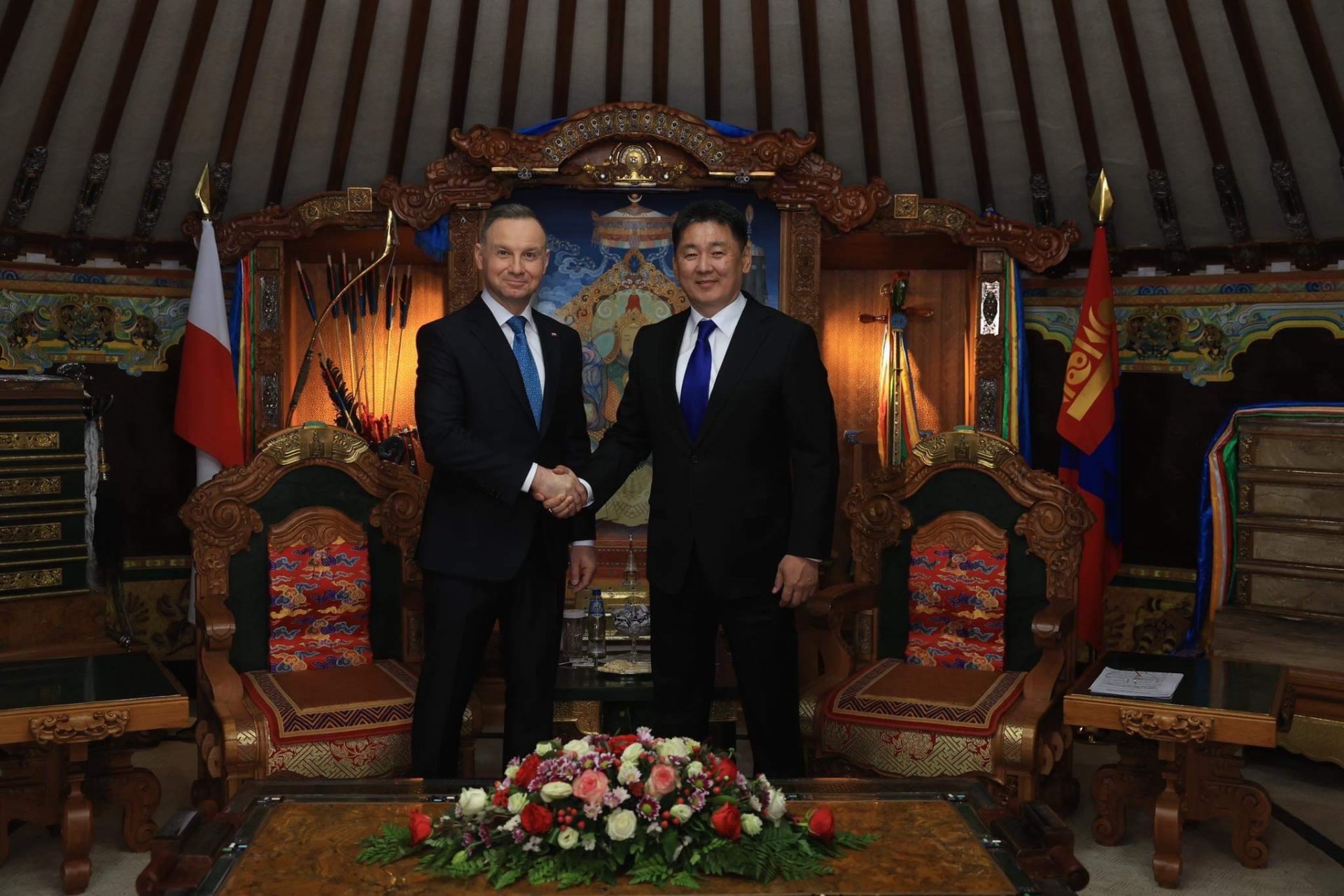Монгол Улсын Ерөнхийлөгч У.Хүрэлсүх, БНПУ-ын Ерөнхийлөгч Анджей Дуда нар ганцаарчилсан уулзалт хийв