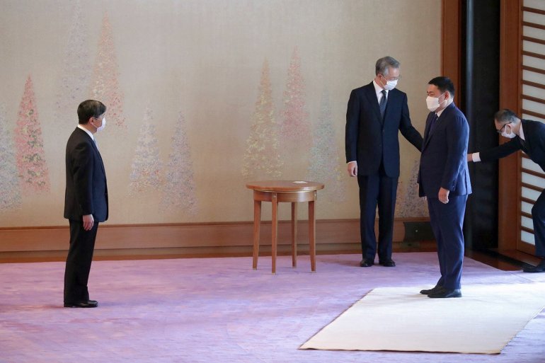 МОНГОЛ УЛСЫН ЕРӨНХИЙ САЙД Л.ОЮУН-ЭРДЭНЭ ЯПОН УЛСЫН ЦОГ ЖАВХЛАНТ ЭЗЭН ХААН НАРҮХИТОД БАРААЛХАВ