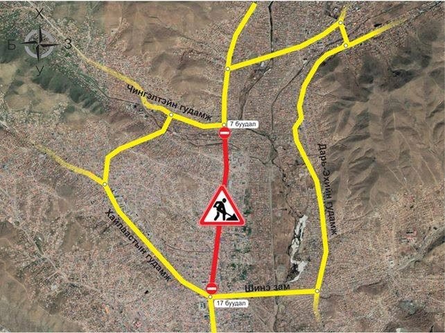 Долоон буудлын замыг асфальтаар хучих үед зам хаахгүй