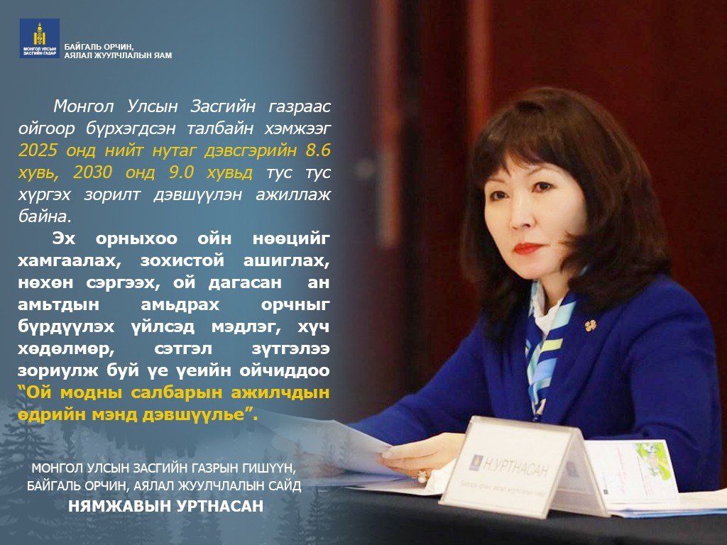 БАЙГАЛЬ ОРЧИН, АЯЛАЛ ЖУУЛЧЛАЛЫН САЙД Н.УРТНАСАН ОЙН САЛБАРЫН ХАМТ ОЛОНДОО МЭНДЧИЛГЭЭ ДЭВШҮҮЛЛЭЭ