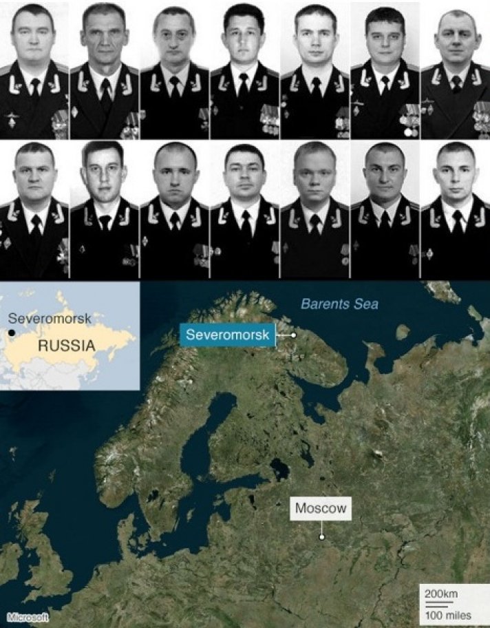 Оросын шумбагч хөлөг шатаж багийн 14 гишүүн амиа алджээ