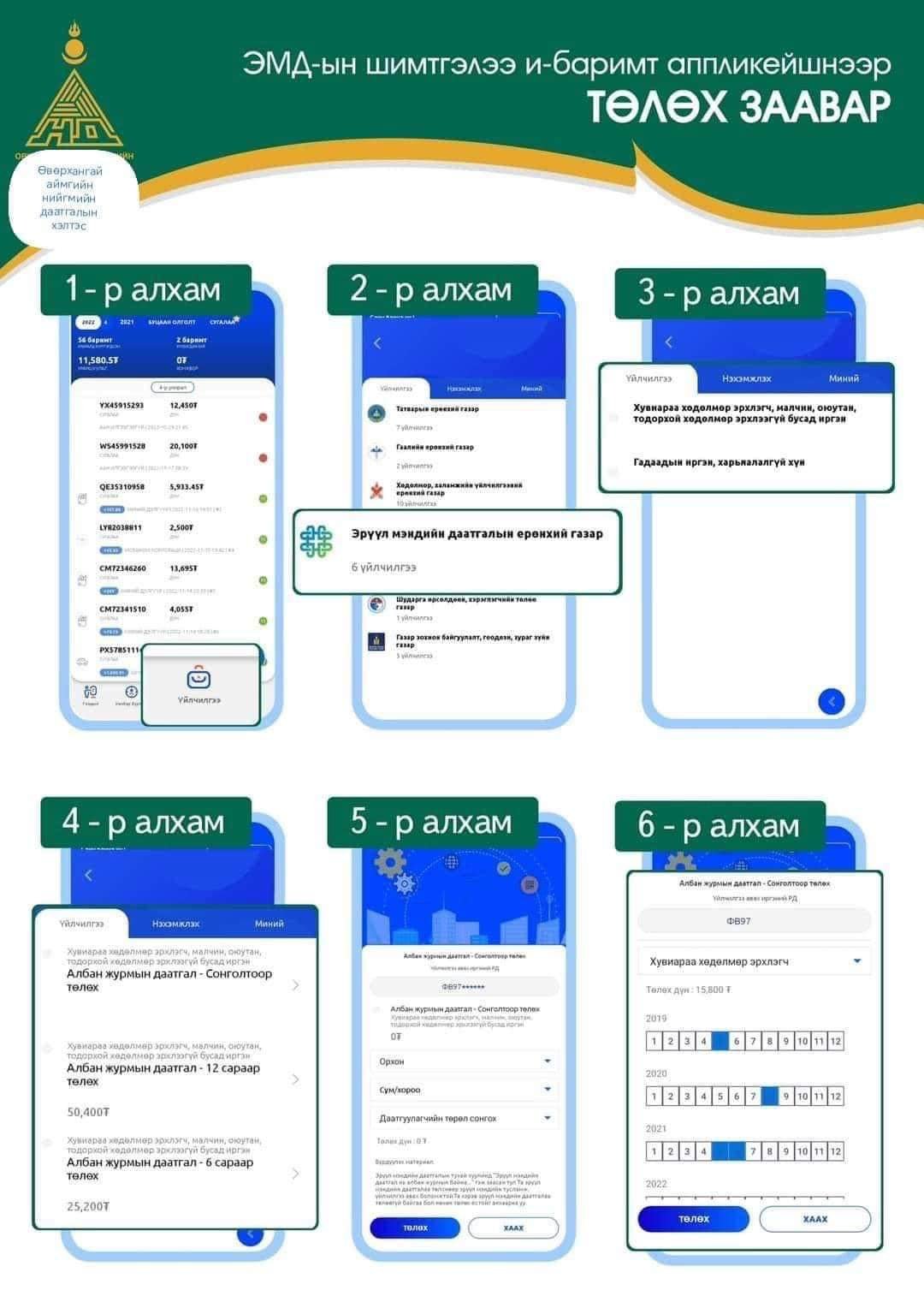 ЭРҮҮЛ МЭНДИЙН ДААТГАЛЫН ШИТГЭЛЭЭ EBARIMT АППЛИКЕЙШНЭЭР ТӨЛӨХ ЗААВАР 