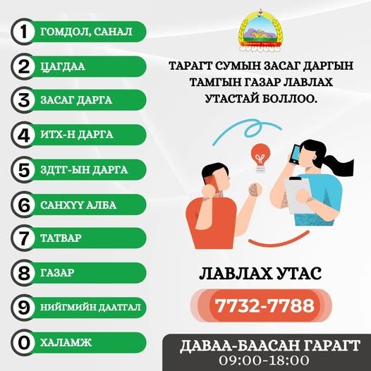 ЗДТГАЗАР 77327788 ЛАВЛАХ ТУСГАЙ ДУГААРЫГ АШИГЛАЖ БАЙНА.