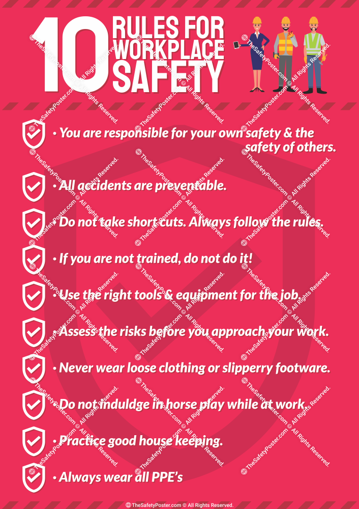 Safety Poster 10 Rules For Workplace Safety Safety Poster Shop Images