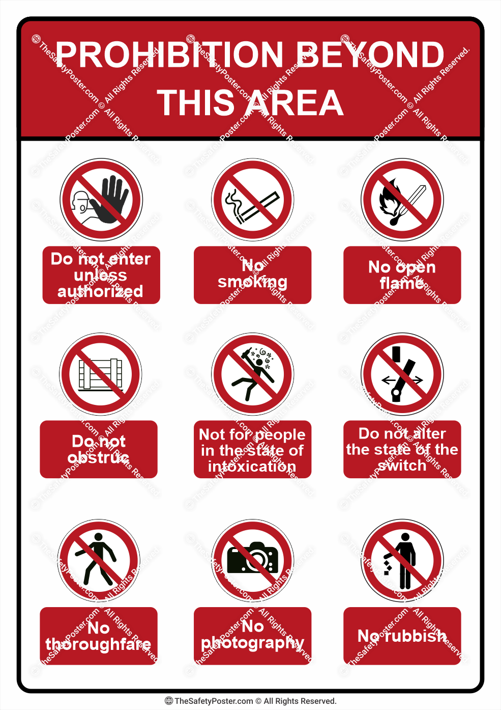 Prohibition beyond this area | Prohibition signs | Safety security ...