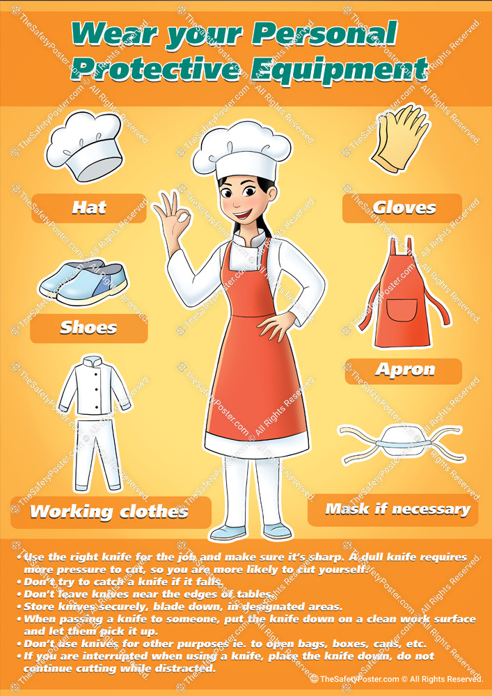 Cook PPE Kitchen safety Cooking safety Food safety Kitchen