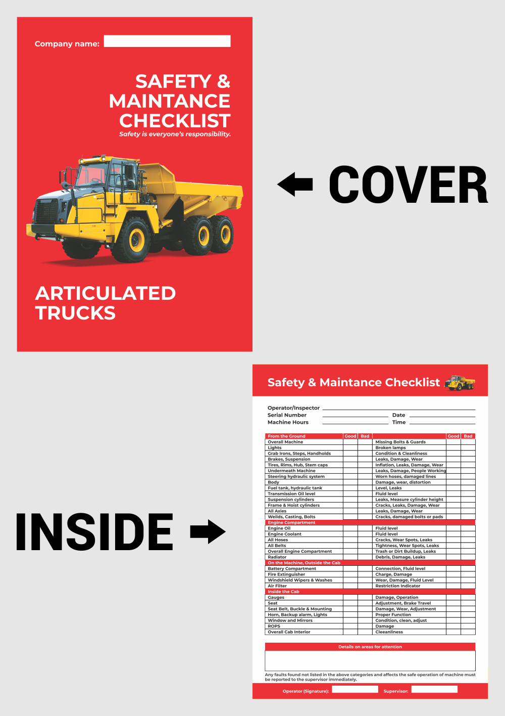 Articulated truck checklist