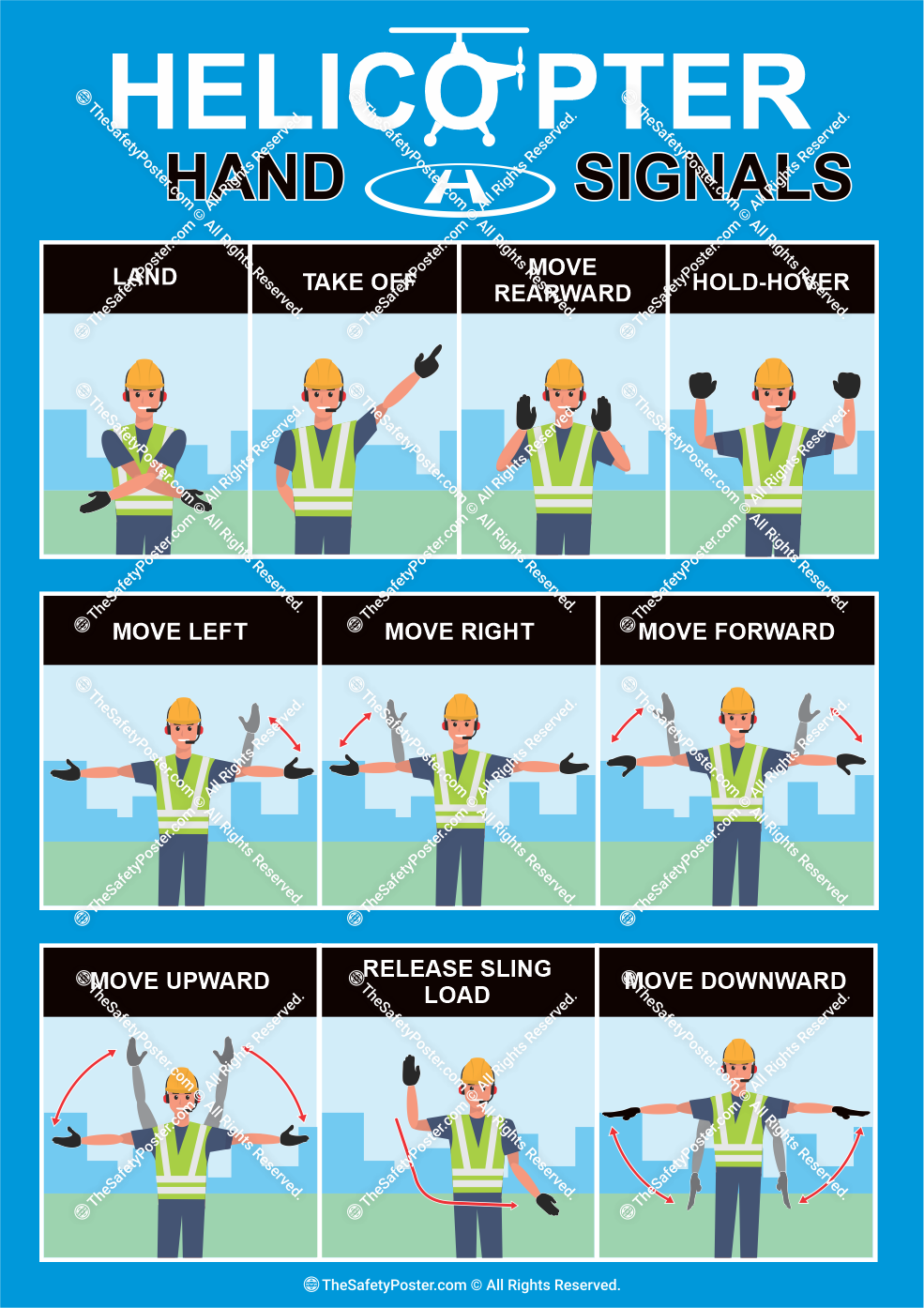 Helicopter hand signals
