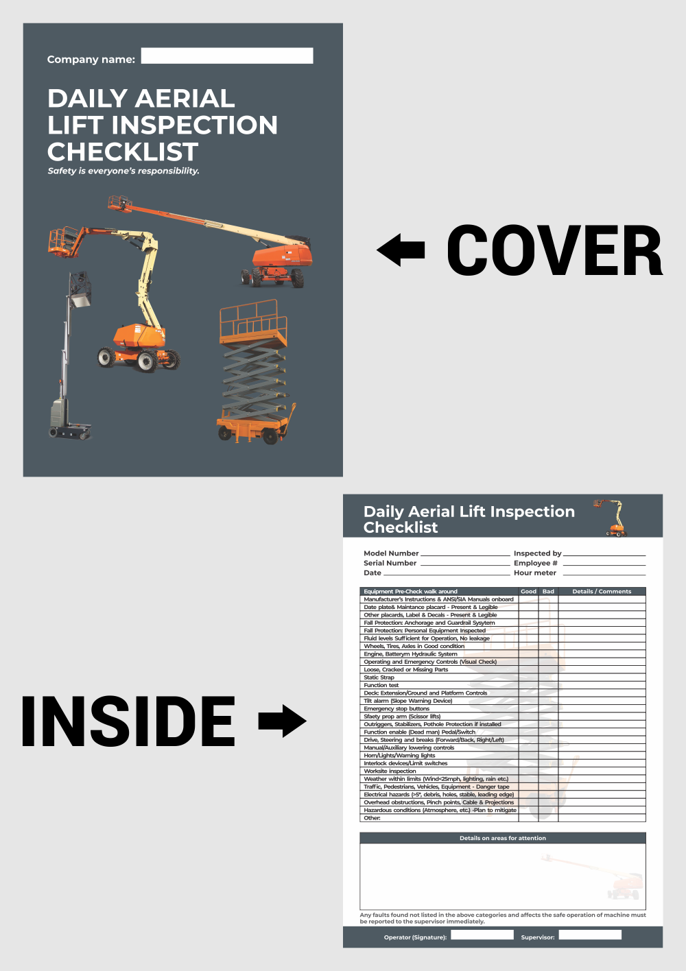 Aerial lift checklist