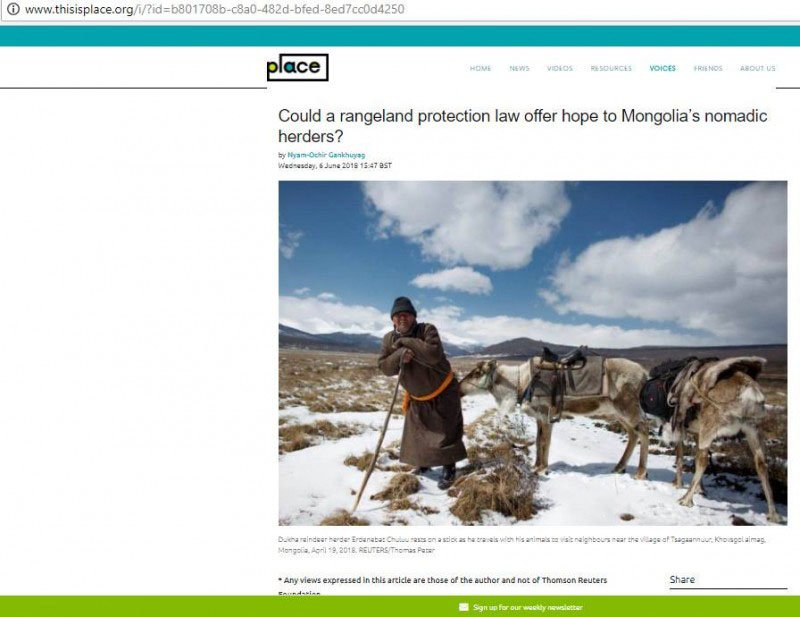 COULD A NEW LAW HELP NOMADIC HERDERS IN MONGOLIA?