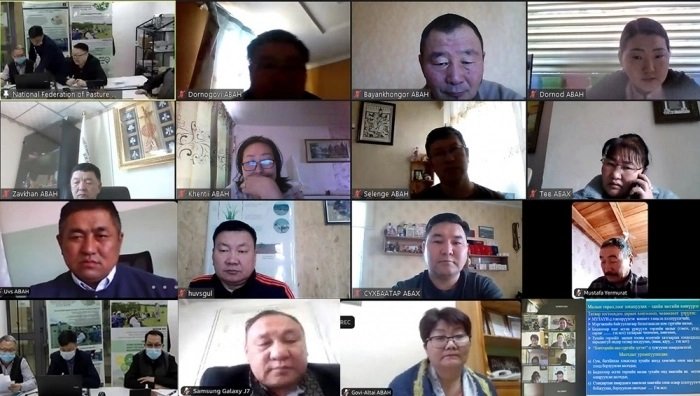 EXECUTIVE DIRECTORS OF AIMAG FEDERATION OF PASTURE USER GROUPS (AFED) PARTICIPATED ONLINE TRAINING FROM EIGHTEEN AIMAGS