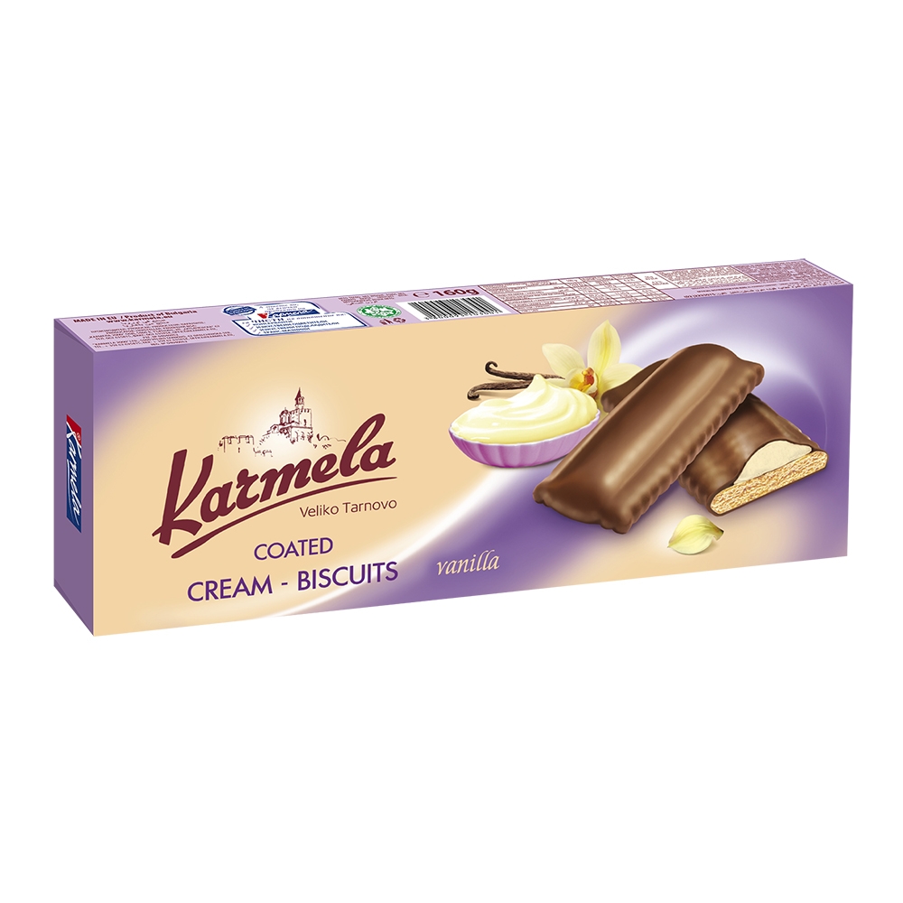 Жигнэмэг - шоколад, ванилтай 160гр - Coated cream biscuits karmela vanila