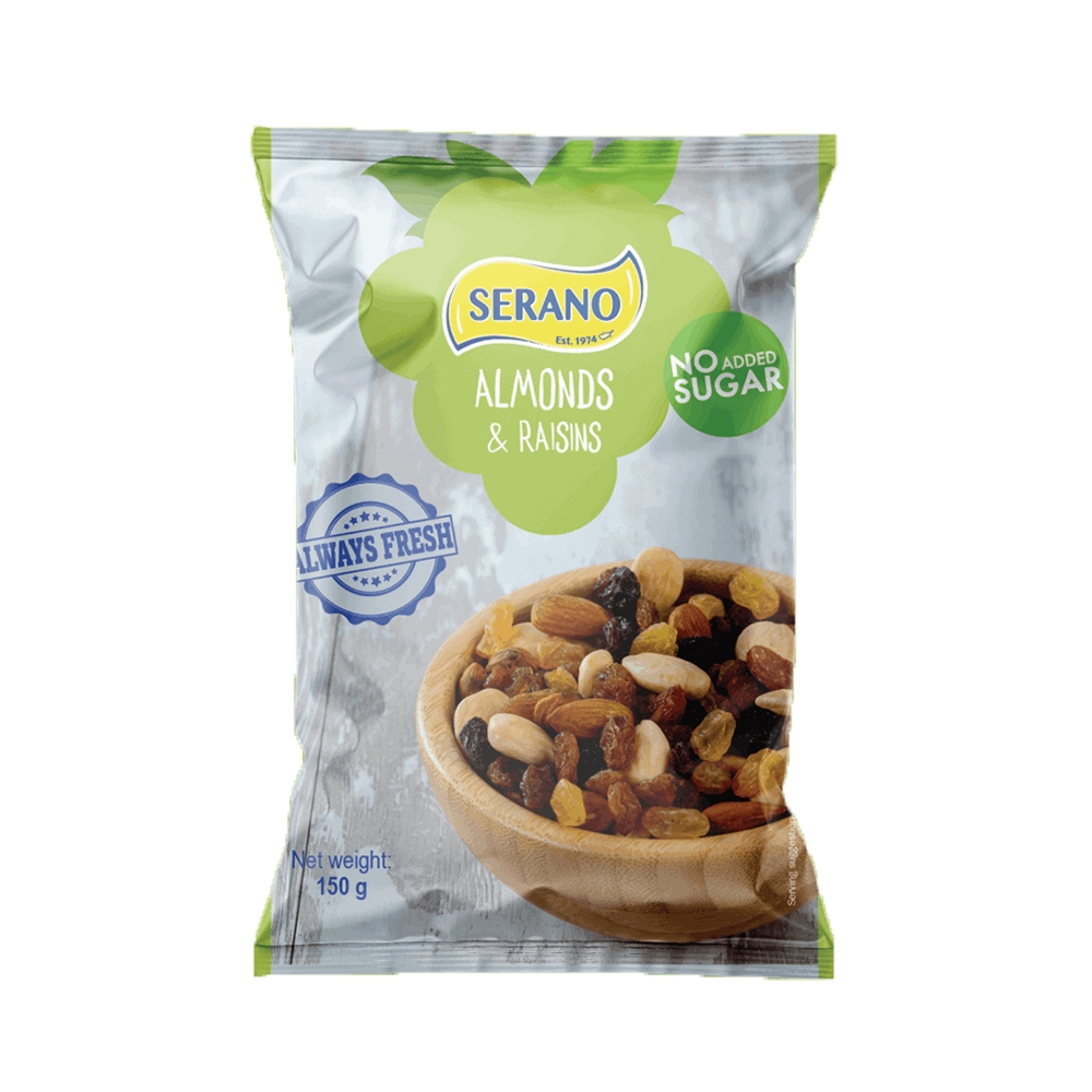 Бүйлсэн самар - үзэмтэй, сахаргүй 150гр - Almonds with raisins nas