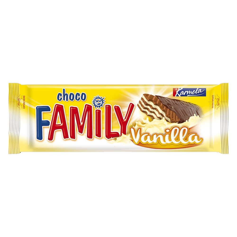 Вафли - шоколад, ванилтай 38гр - Coated waffle choco family vanilla