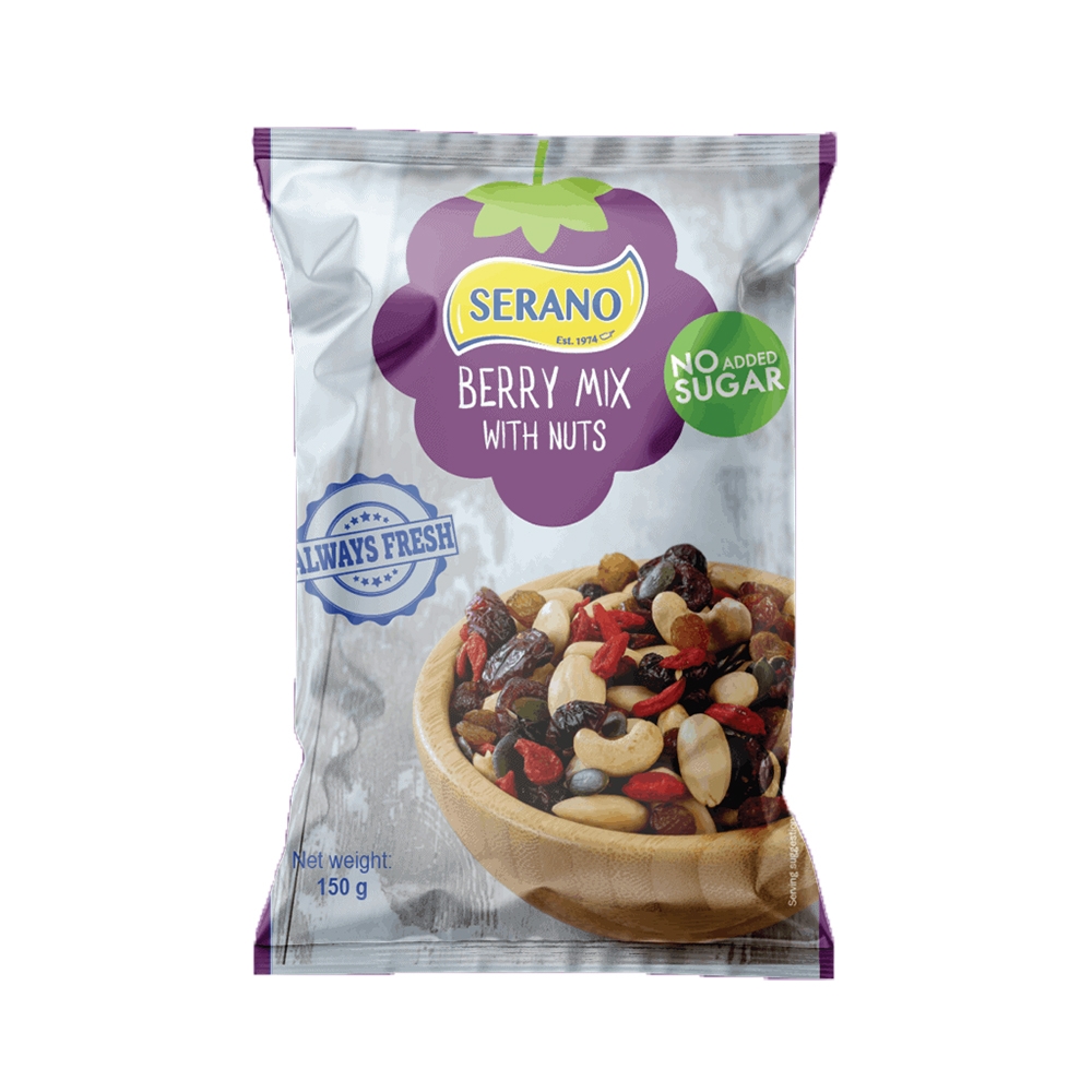 Хатаасан жимсний цуглуулга - самартай, сахаргүй 150гр - Berry mix with nuts nas