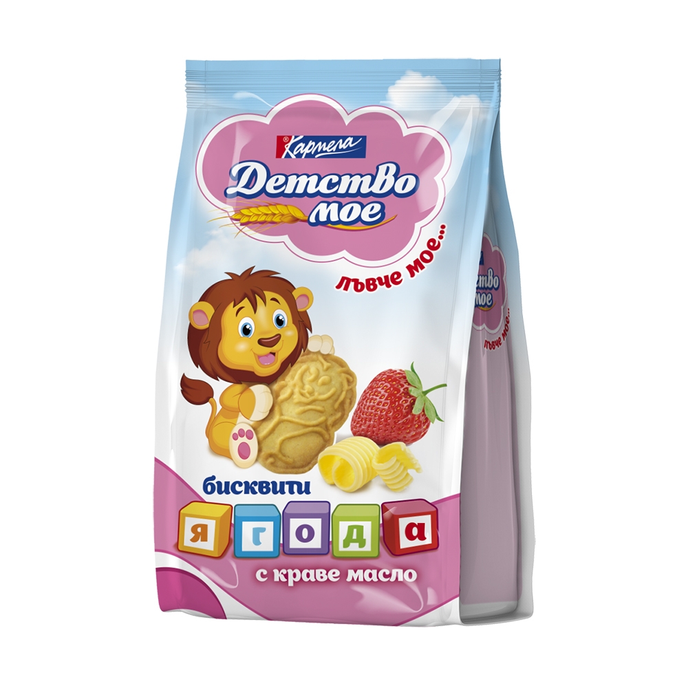 Жигнэмэг - гүзээлзгэнэтэй, хүүхдийн 100гр - Plain biscuits detstvo moe strawberry