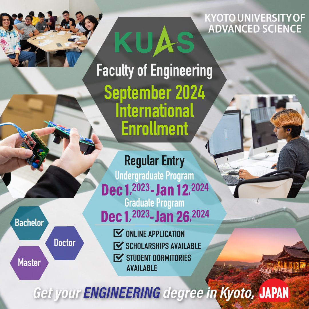 Киото дэвшилтэт шинжлэх ухааны их сургуулийн инженерийн хөтөлбөрийн элсэлт 12 сарын 1-ээс эхэллээ!
