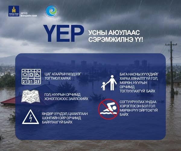 Үер, усны аюулаас сэрэмжилье!