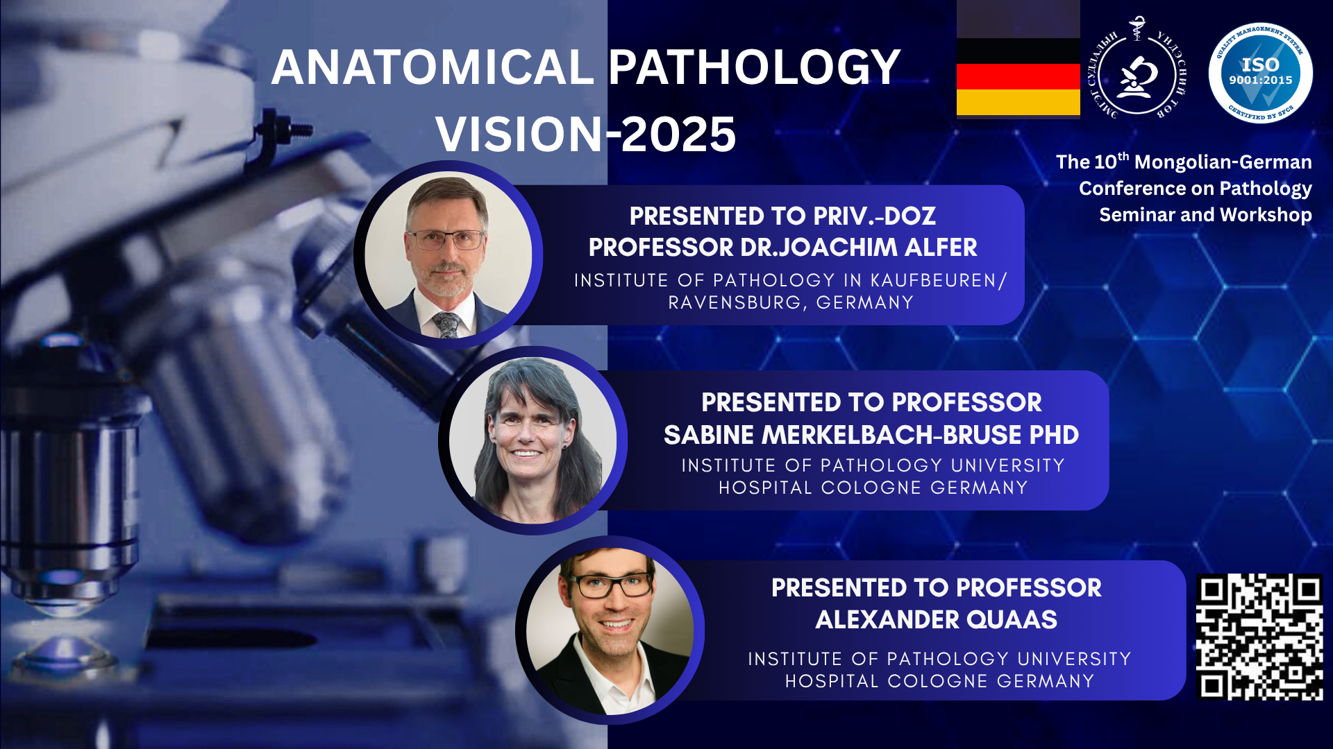 “ANATOMICAL PATHOLOGY VISION-2025” МОНГОЛ-ГЕРМАНЫ ХАМТАРСАН ЭМГЭГ СУДЛАЛЫН СЕМИНАР ЗОХИОН БАЙГУУЛАГДЛАА