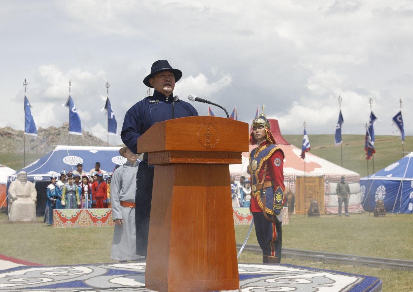 Монгол Улсын Ерөнхийлөгч Халтмаагийн Баттулга Үндэсний их баяр наадмыг нээж үг хэллээ